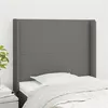 Image de vidaXL Tête de lit avec oreilles Gris foncé 93x16x118/128 cm Tissu
