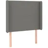 Image de vidaXL TÃªte de lit avec oreilles Gris foncÃ© 93x16x118/128 cm Tissu