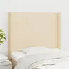 Image de vidaXL Tête de lit avec oreilles Crème 93x16x118/128 cm Tissu