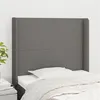 Image de vidaXL Tête de lit avec oreilles Gris foncé 103x16x118/128 cm Tissu