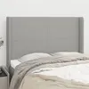 Image de vidaXL Tête de lit avec oreilles Gris clair 147x16x118/128 cm Tissu