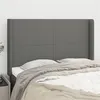 Image de vidaXL Tête de lit avec oreilles Gris foncé 147x16x118/128 cm Tissu