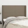 Image de vidaXL Tête de lit avec oreilles Taupe 147x16x118/128 cm Tissu