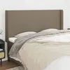 Image de vidaXL Tête de lit avec oreilles Taupe 163x16x118/128 cm Tissu