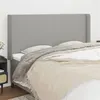 Image de vidaXL Tête de lit avec oreilles Gris clair 183x16x118/128 cm Tissu