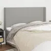 Image de vidaXL Tête de lit avec oreilles Gris clair 203x16x118/128 cm Tissu