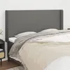 Image de vidaXL Tête de lit avec oreilles Gris foncé 203x16x118/128 cm Tissu