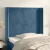 Image de vidaXL Tête de lit avec oreilles Bleu foncé 93x16x118/128 cm Velours