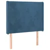 Image de Vidaxl TÃªte De Lit Avec Oreilles Bleu FoncÃ© 93x16x118/128 Cm Velours