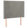 Image de vidaXL TÃªte de lit avec oreilles Gris clair 103x16x118/128 cm Velours