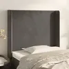 Image de vidaXL Tête de lit avec oreilles Gris foncé 103x16x118/128 cm Velours