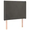 Image de vidaXL TÃªte de lit avec oreilles Gris foncÃ© 103x16x118/128 cm Velours
