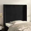 Image de vidaXL Tête de lit avec oreilles Noir 103x16x118/128 cm Velours