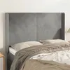 Image de vidaXL Tête de lit avec oreilles Gris clair 147x16x118/128 cm Velours