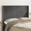 Image de vidaXL Tête de lit avec oreilles Gris foncé 147x16x118/128 cm Velours