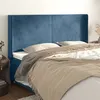 Image de vidaXL Tête de lit avec oreilles Bleu foncé 163x16x118/128 cm Velours