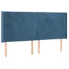 Image de Vidaxl TÃªte De Lit Avec Oreilles Bleu FoncÃ© 203x16x118/128 Cm Velours