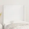 Image de vidaXL Tête de lit avec oreilles Blanc 83x16x118/128 cm Similicuir