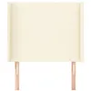 Image de vidaXL Tête de lit avec oreilles Crème 93x16x118/128 cm Similicuir