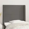 Image de vidaXL Tête de lit avec oreilles Gris 93x16x118/128 cm Similicuir
