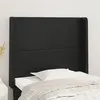 Image de vidaXL Tête de lit avec oreilles Noir 103x16x118/128 cm Similicuir