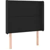 Image de vidaXL TÃªte de lit avec oreilles Noir 103x16x118/128 cm Similicuir