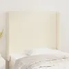 Image de vidaXL Tête de lit avec oreilles Crème 103x16x118/128 cm Similicuir