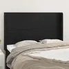 Image de vidaXL Tête de lit avec oreilles Noir 147x16x118/128 cm Similicuir