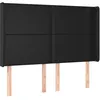 Image de vidaXL TÃªte de lit avec oreilles Noir 147x16x118/128 cm Similicuir