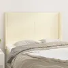 Image de vidaXL Tête de lit avec oreilles Crème 147x16x118/128 cm Similicuir