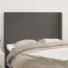 Image de vidaXL Tête de lit avec oreilles Gris 147x16x118/128 cm Similicuir