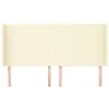 Image de vidaXL Tête de lit avec oreilles Crème 183x16x118/128 cm Similicuir