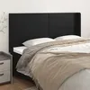Image de vidaXL Tête de lit avec oreilles Noir 203x16x118/128 cm Similicuir3119408