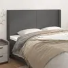 Image de vidaXL Tête de lit avec oreilles Gris 203x16x118/128 cm Similicuir