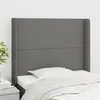 Image de vidaXL Tête de lit avec oreilles Gris foncé 83x16x118/128 cm Tissu3119415