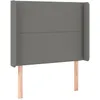 Image de vidaXL Vidaxl Tête De Lit Avec Oreilles Gris Foncé 83x16x118/128 Cm Tissu