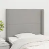 Image de vidaXL Tête de lit avec oreilles Gris clair 93x16x118/128 cm Tissu3119422
