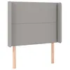 Image de vidaXL TÃªte de lit avec oreilles Gris clair 93x16x118/128 cm Tissu