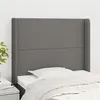 Image de vidaXL Tête de lit avec oreilles Gris foncé 93x16x118/128 cm Tissu