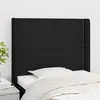Image de vidaXL Tête de lit avec oreilles Noir 103x16x118/128 cm Tissu