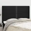 Image de vidaXL Tête de lit avec oreilles Noir 147x16x118/128 cm Tissu