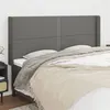 Image de vidaXL Tête de lit avec oreilles Gris foncé 183x16x118/128 cm Tissu3119455
