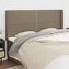 Image de vidaXL Tête de lit avec oreilles Taupe 183x16x118/128 cm Tissu