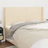 Image de vidaXL Tête de lit avec oreilles Crème 183x16x118/128 cm Tissu