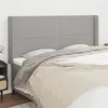 Image de vidaXL Tête de lit avec oreilles Gris clair 203x16x118/128 cm Tissu3119462