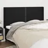 Image de vidaXL Tête de lit avec oreilles Noir 203x16x118/128 cm Tissu