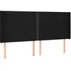 Image de vidaXL TÃªte de lit avec oreilles Noir 203x16x118/128 cm Tissu