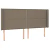 Image de vidaXL TÃªte de lit avec oreilles Taupe 203x16x118/128 cm Tissu
