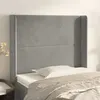 Image de vidaXL Tête de lit avec oreilles Gris clair 103x16x118/128 cm Velours