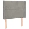 Image de vidaXL TÃªte de lit avec oreilles Gris clair 103x16x118/128 cm Velours
